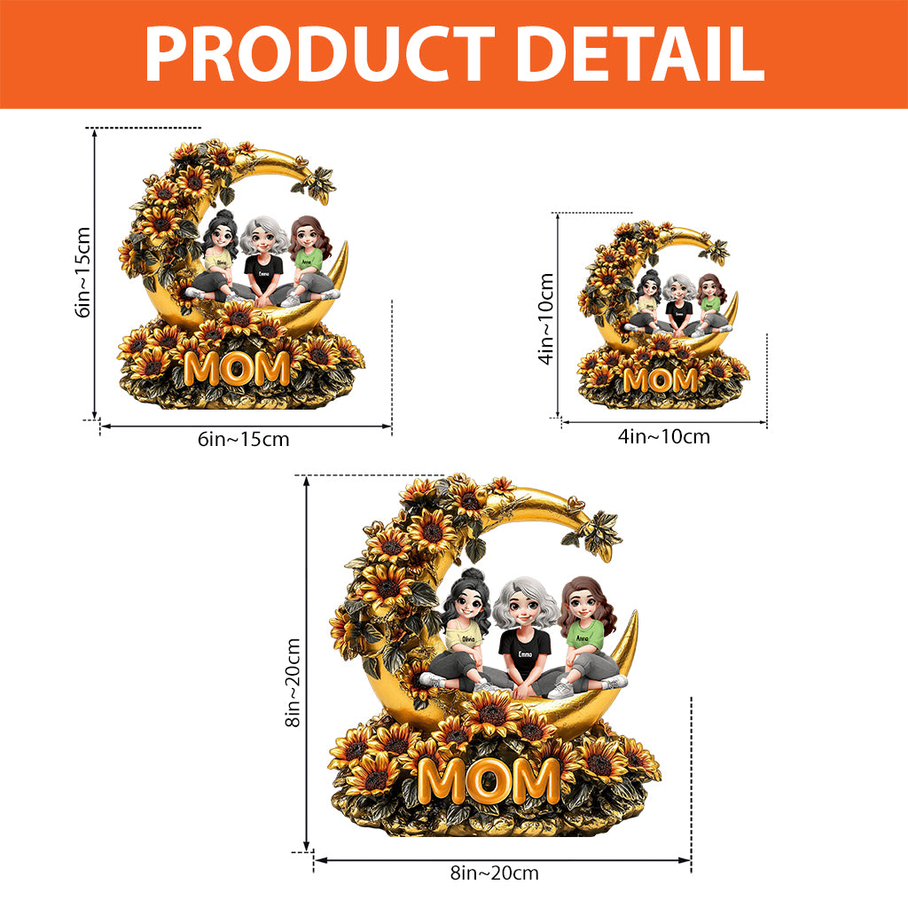 Mother & Daughters Sunflower - Personalized Mother Custom Shaped Acrylic Plaque