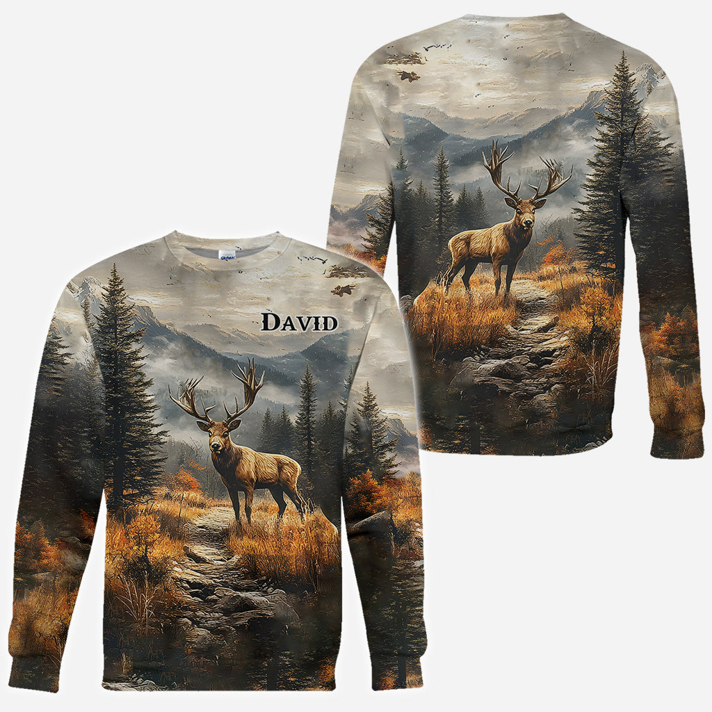 Any Name Beautiful Deer - Personalized Hunting All Over Shirt