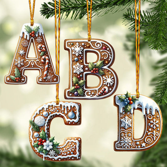 Gingerbread Letter - Personalized Family Ornament