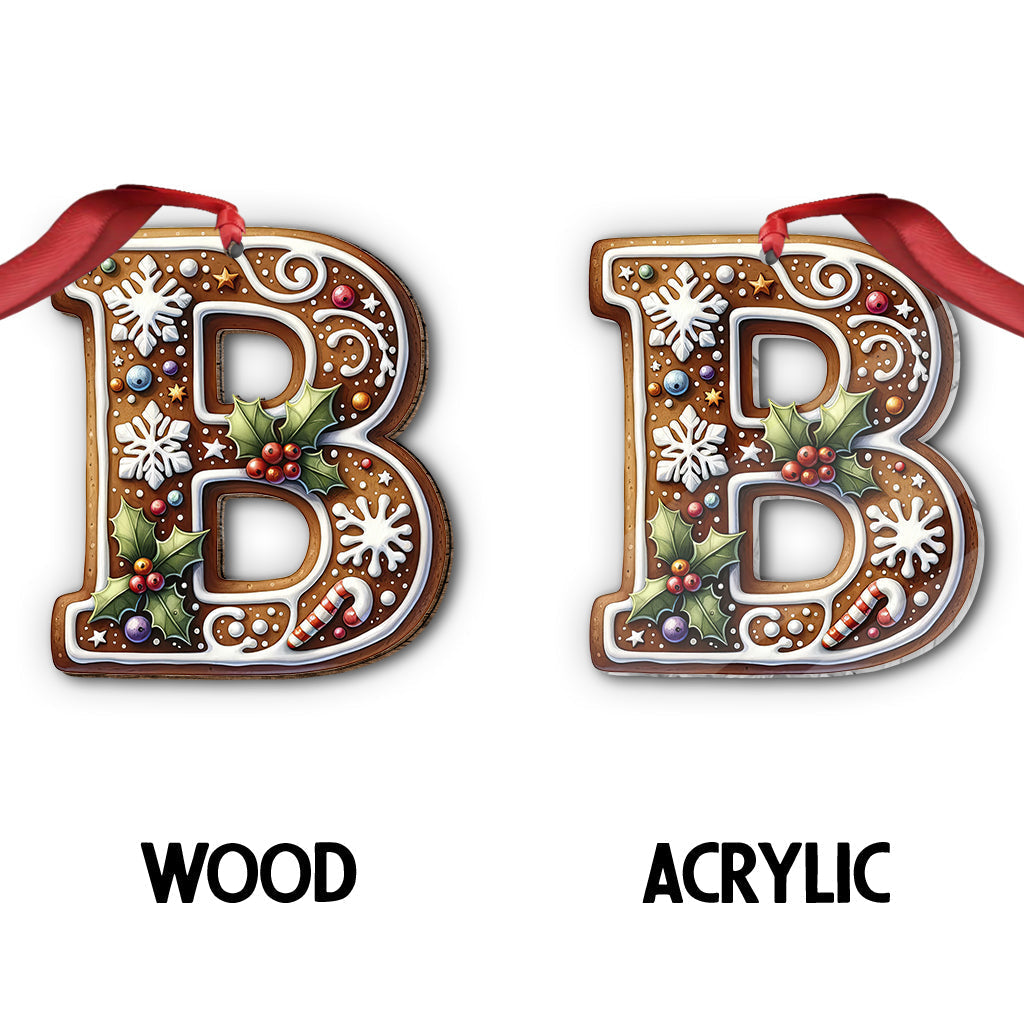 Gingerbread Letter - Personalized Family Ornament