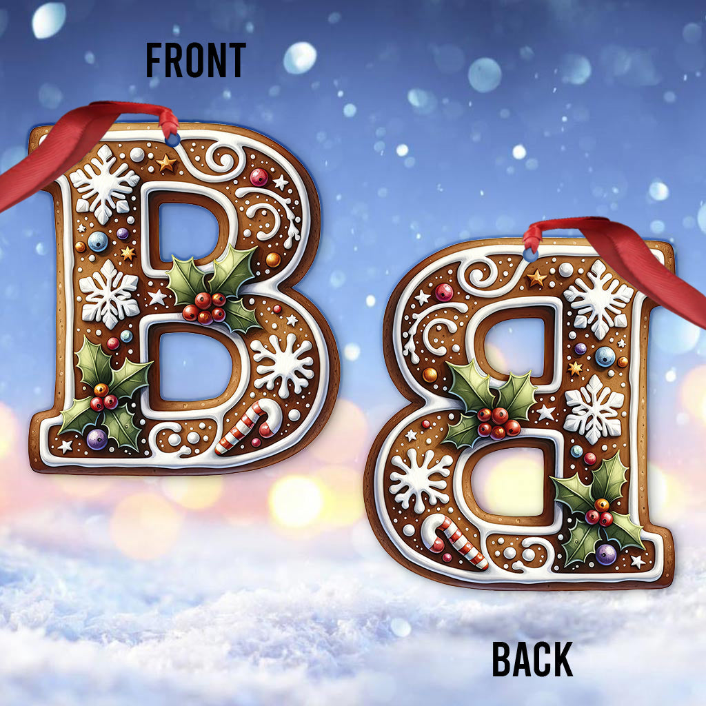Gingerbread Letter - Personalized Family Ornament