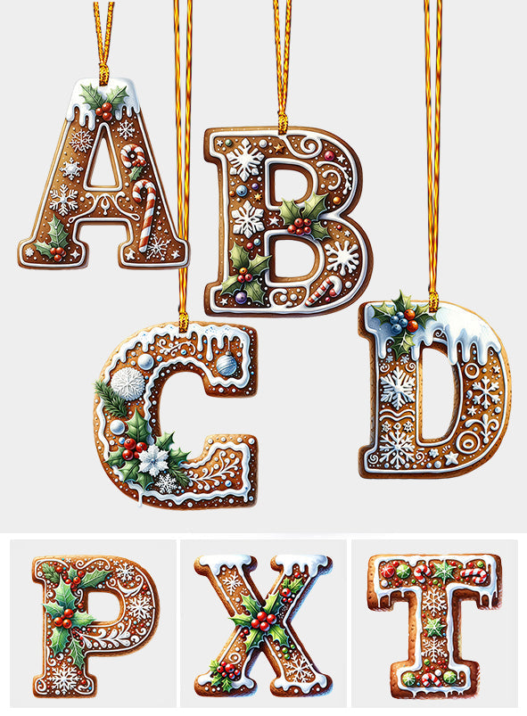Gingerbread Letter - Personalized Family Ornament