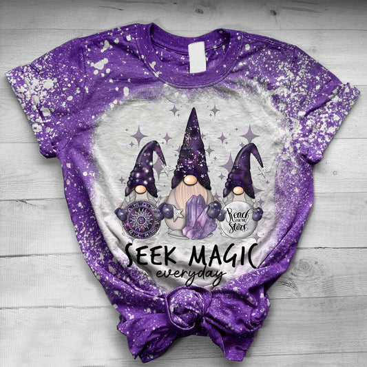 Seek Magic Everyday - Halloween Witch Handmade Bleached Shirts