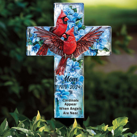 Cardinals Appear When Angels Are Near 
- Personalized Memorial Acrylic Plaque Stake