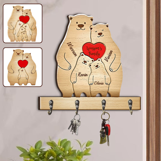 Happy Family - Personalized Family Custom Shaped Key Rack