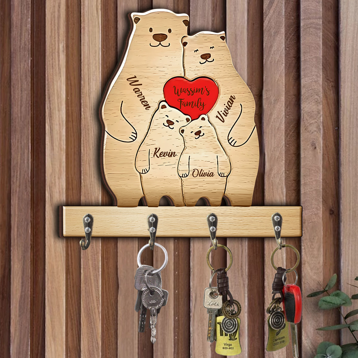 Happy Family - Personalized Family Custom Shaped Key Rack