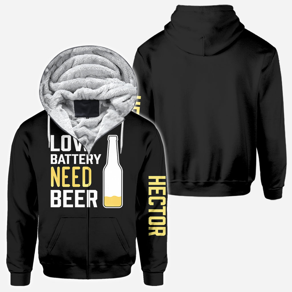Low Battery Need Beer - Personalized Beer All Over Shirt