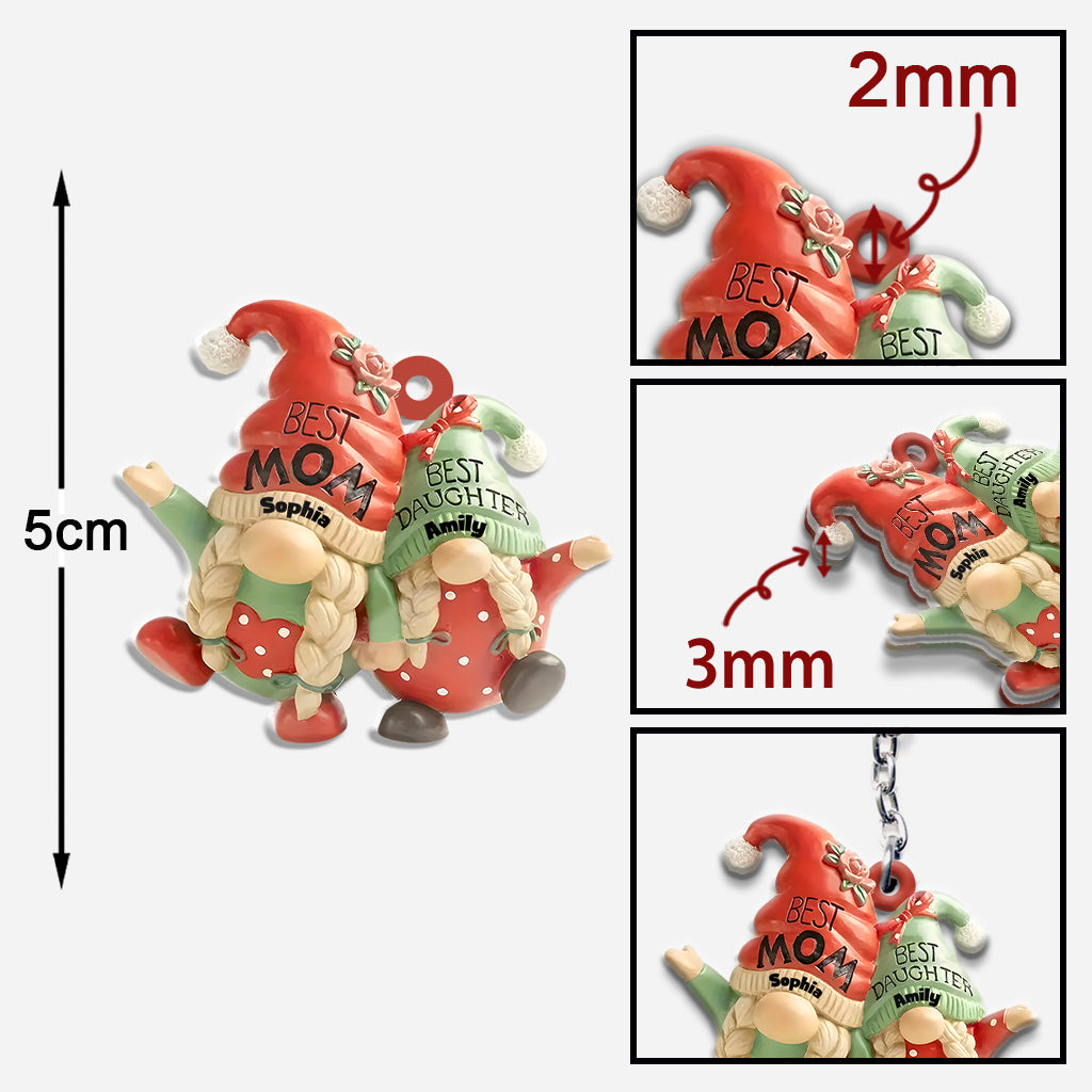 Mother And Daughter Gnome - Personalized Mother Keychain