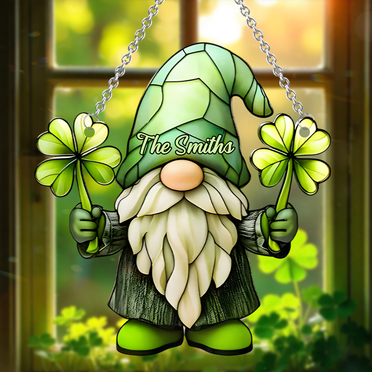 Lucky - Personalized Saint Patrick's Day Window Hanging Suncatcher Ornament