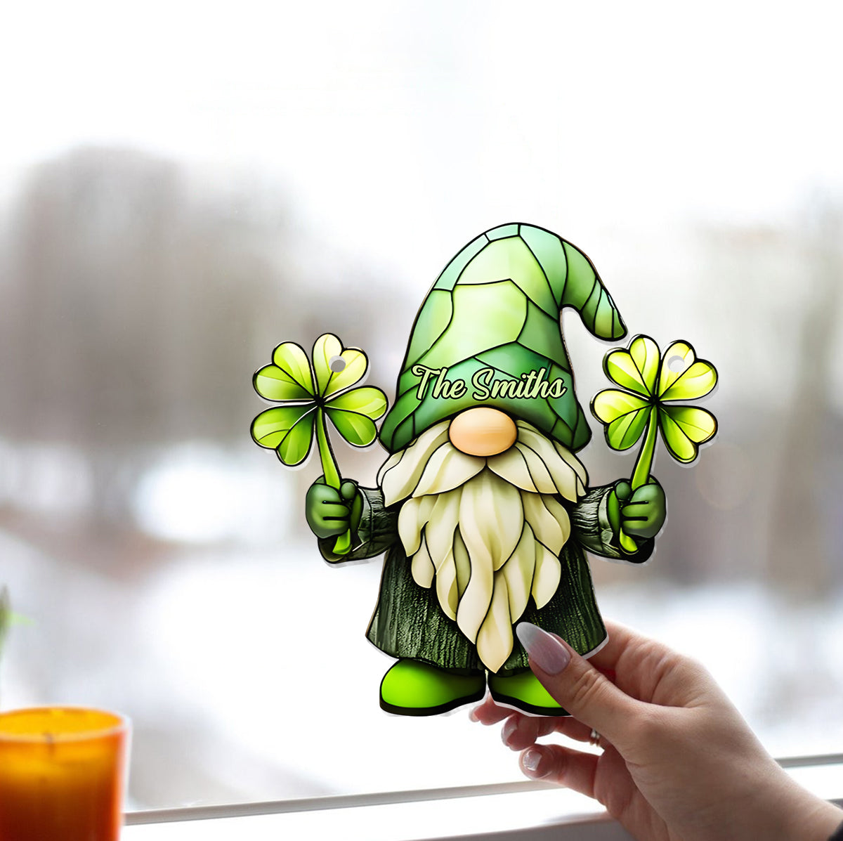 Lucky - Personalized Saint Patrick's Day Window Hanging Suncatcher Ornament