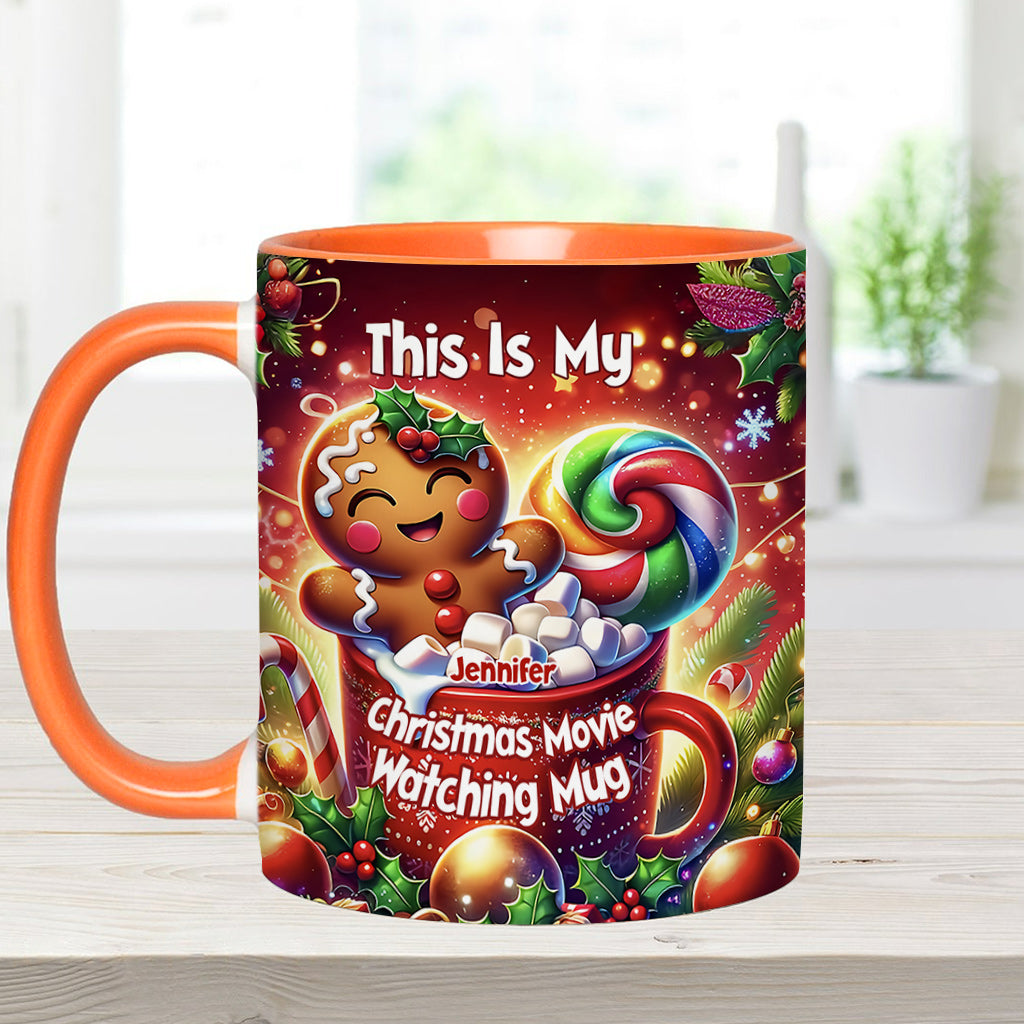 Movie Watching Mug - Personalized Accent Mug
