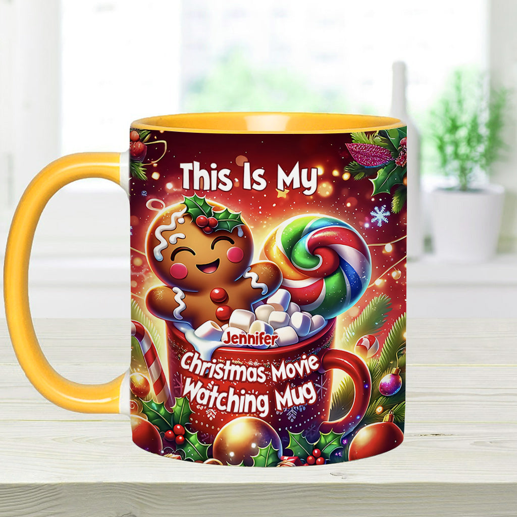 Movie Watching Mug - Personalized Accent Mug