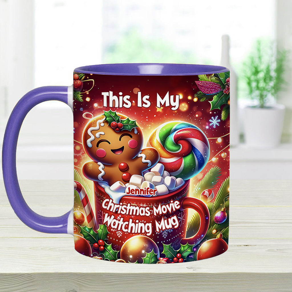 Movie Watching Mug - Personalized Accent Mug