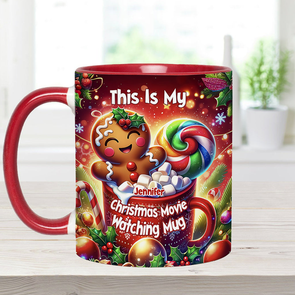 Movie Watching Mug - Personalized Accent Mug