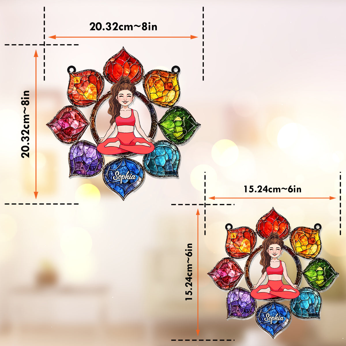 Vibrant Om Symbol - Personalized Yoga Window Hanging Suncatcher Ornament