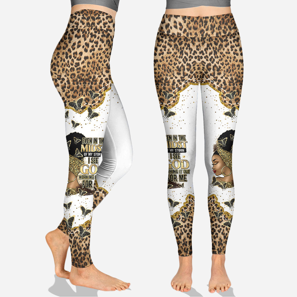 I See God Working It Out For Me - Personalized African American Hoodie and Leggings