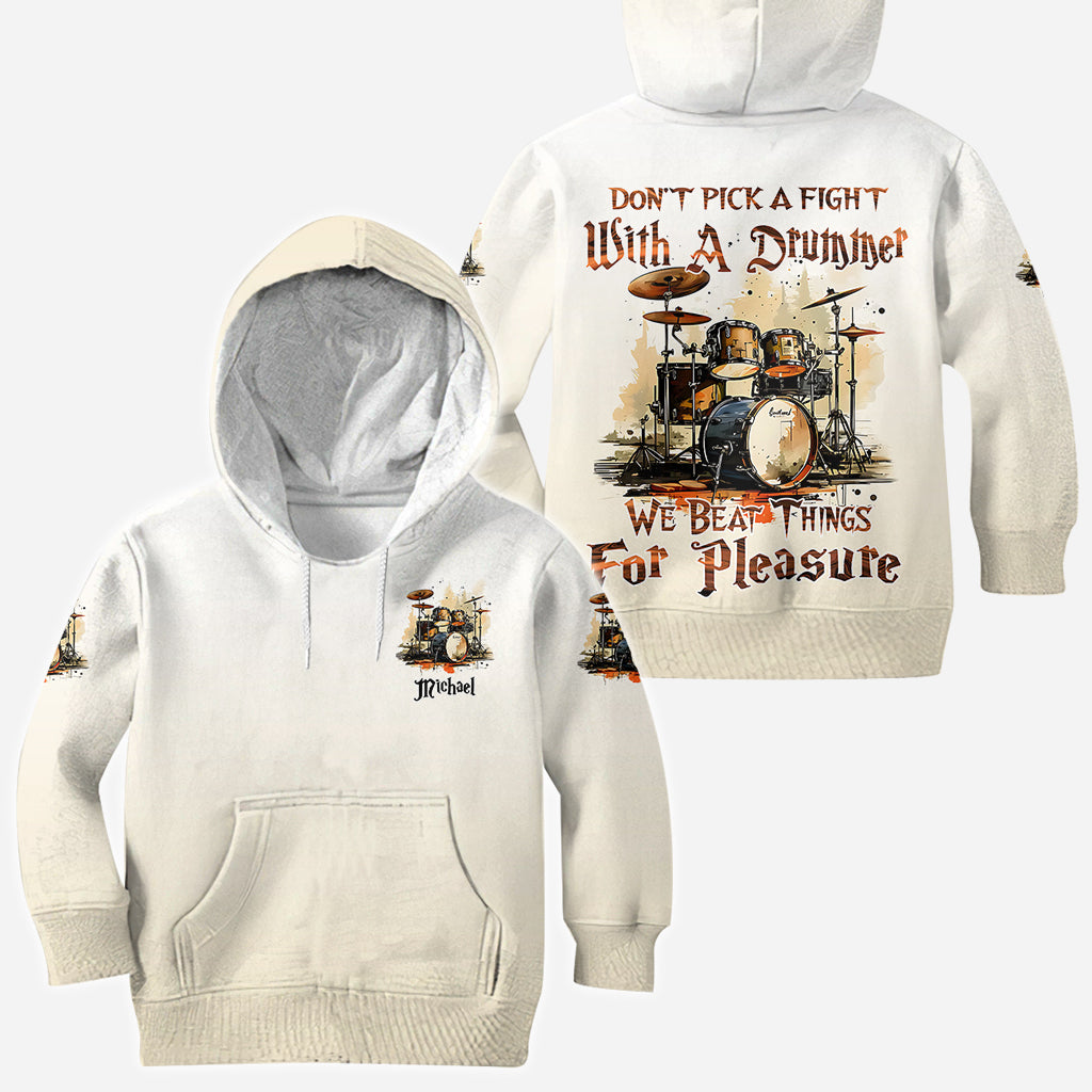 Don't Pick A Fight With A Drummer - Personalized Drummer All Over Shirt