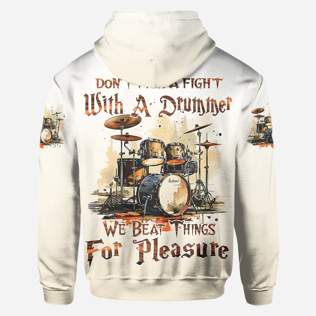 Don't Pick A Fight With A Drummer - Personalized Drummer All Over Shirt