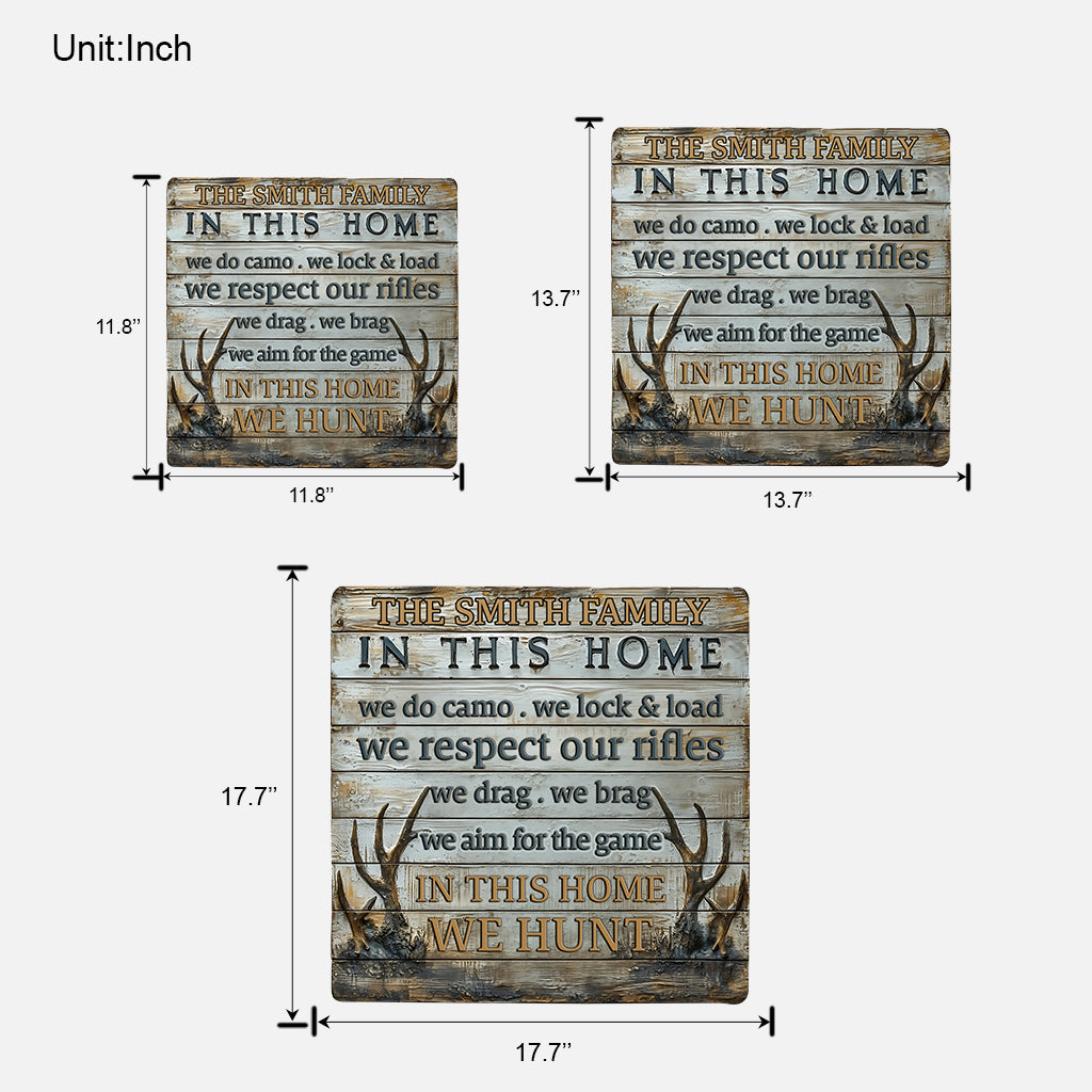 In This House We Hunt - Personalized Hunting Custom Shaped Wood Sign
