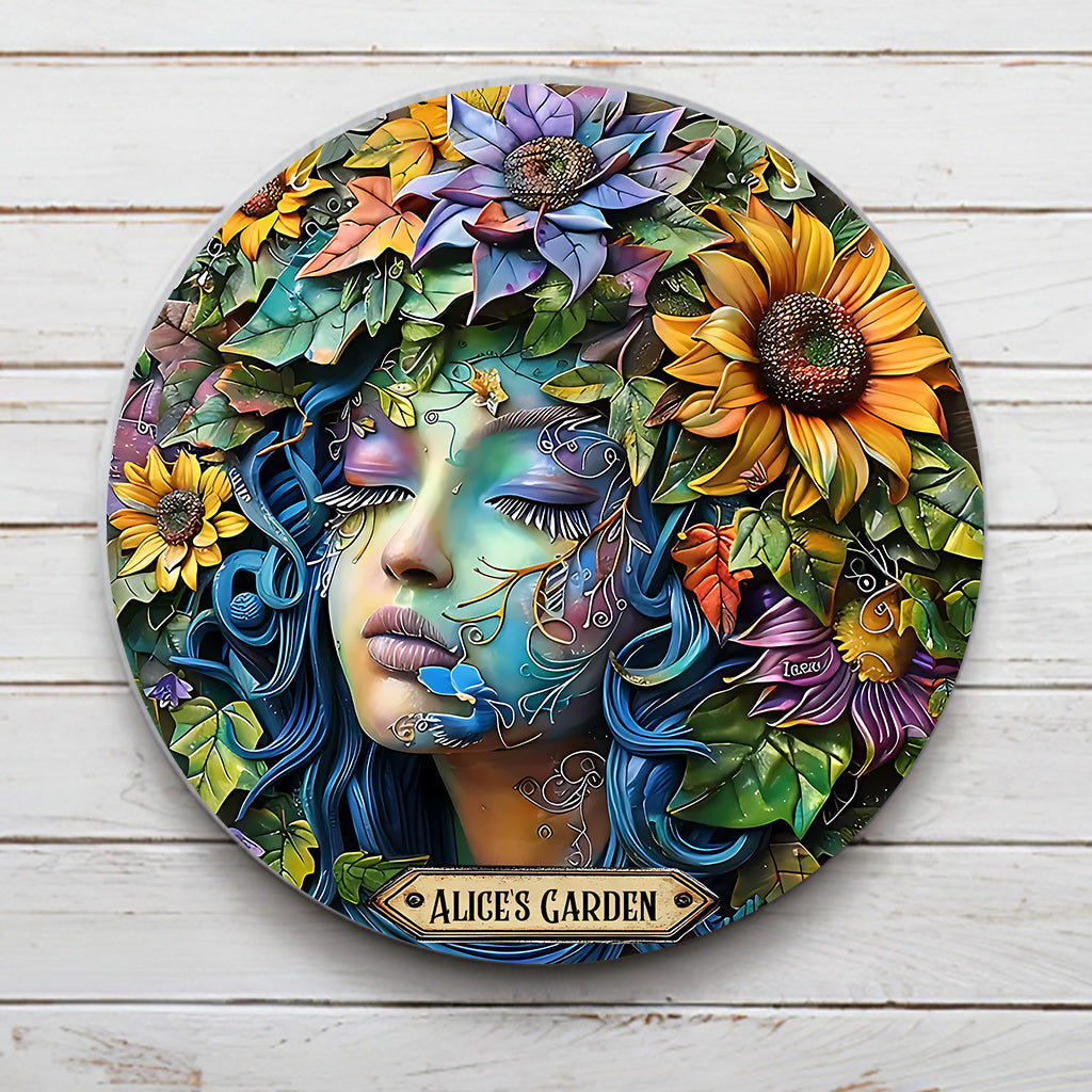 My Garden - Personalized Gardening Round Metal Sign