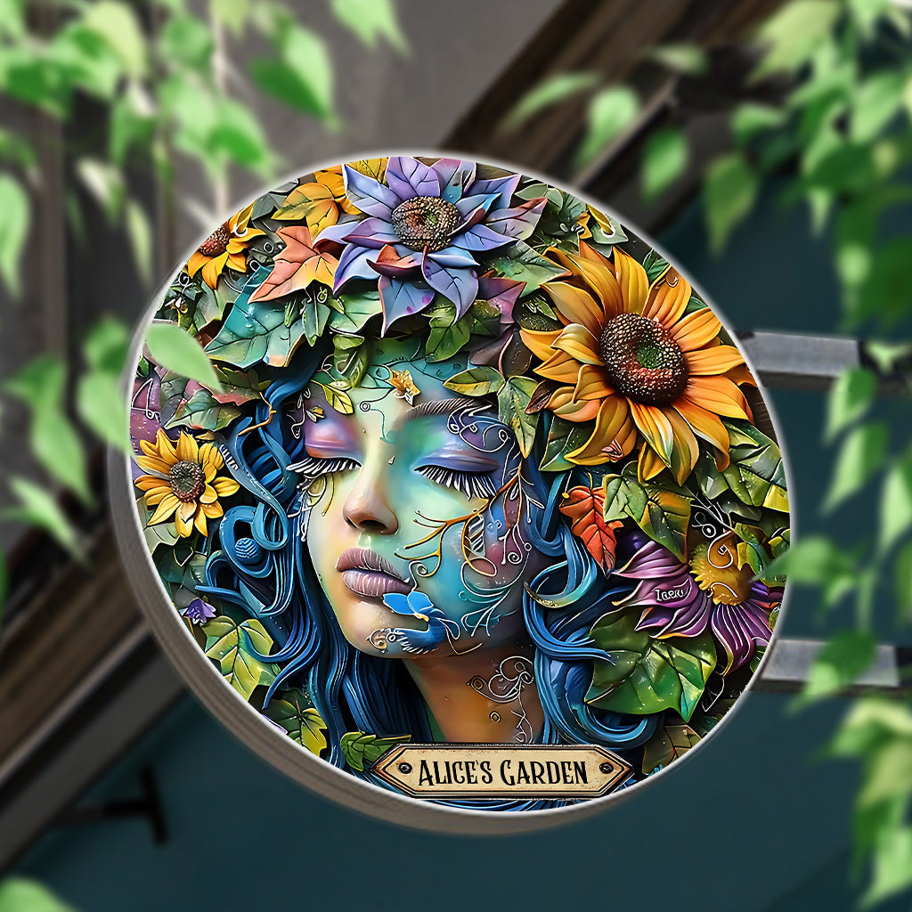 My Garden - Personalized Gardening Round Metal Sign