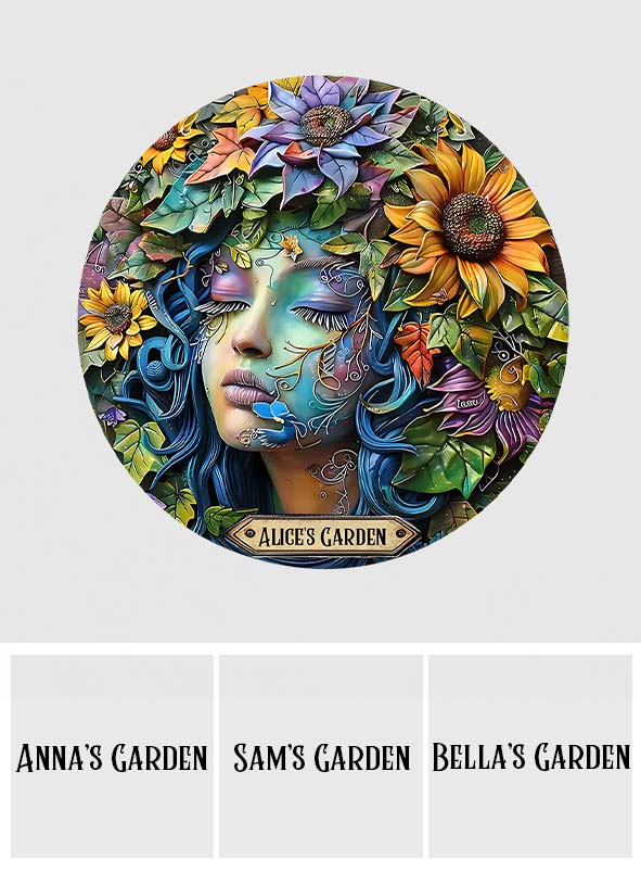 My Garden - Personalized Gardening Round Metal Sign