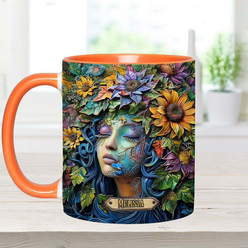 Floral Lady - Personalized Gardening Accent Mug