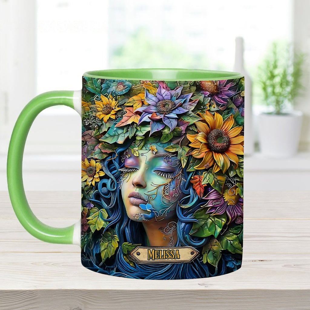 Floral Lady - Personalized Gardening Accent Mug