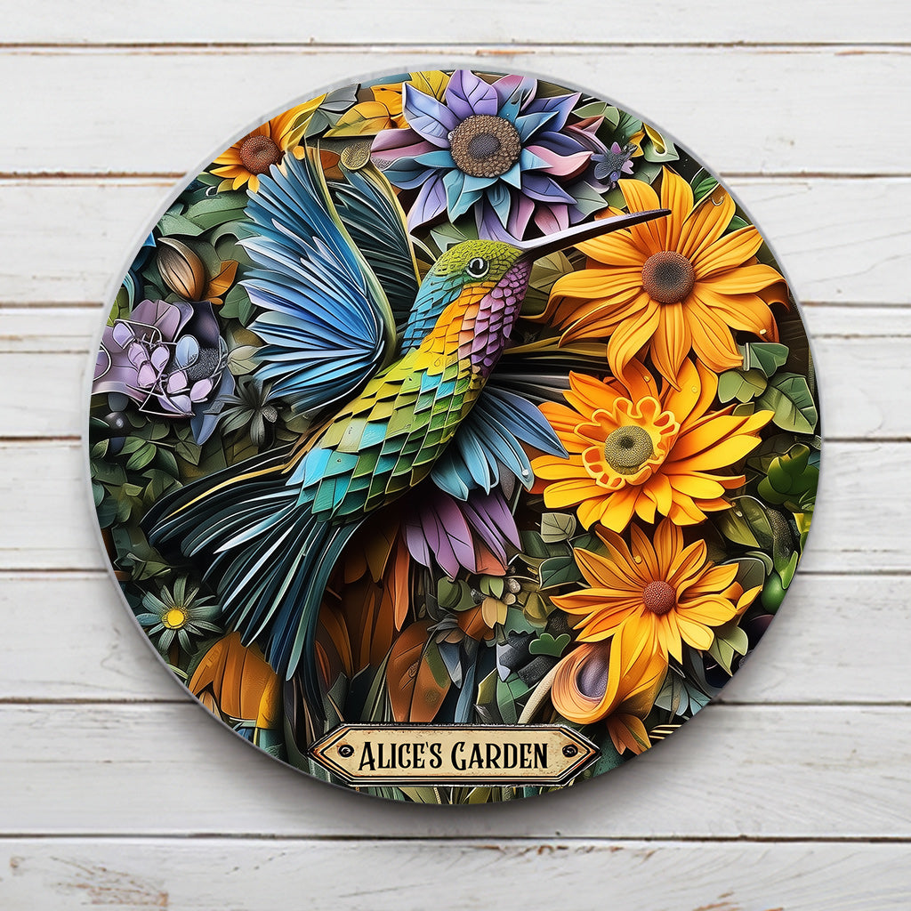 Beautiful Garden - Personalized Gardening Round Metal Sign