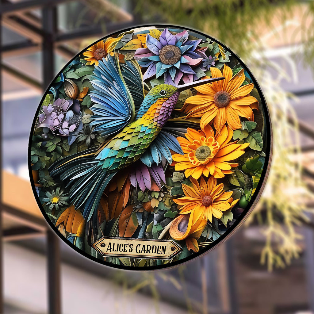 Beautiful Garden - Personalized Gardening Round Metal Sign