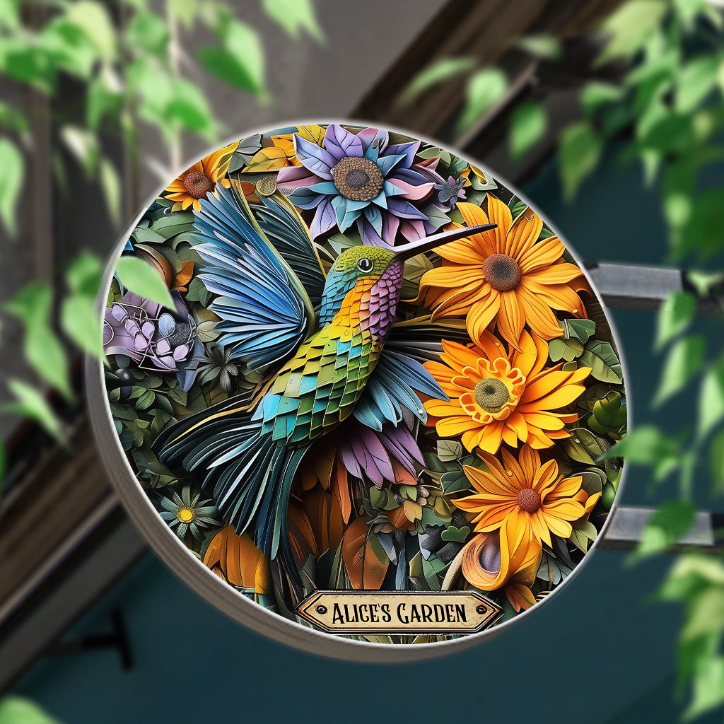 Beautiful Garden - Personalized Gardening Round Metal Sign