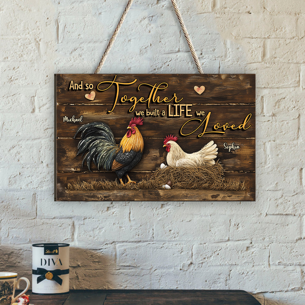 And So Together We Built A Life We Loved - Personalized Farmer Custom Shaped Wood Sign