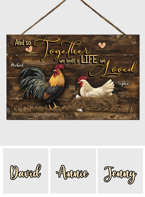 And So Together We Built A Life We Loved - Personalized Farmer Custom Shaped Wood Sign