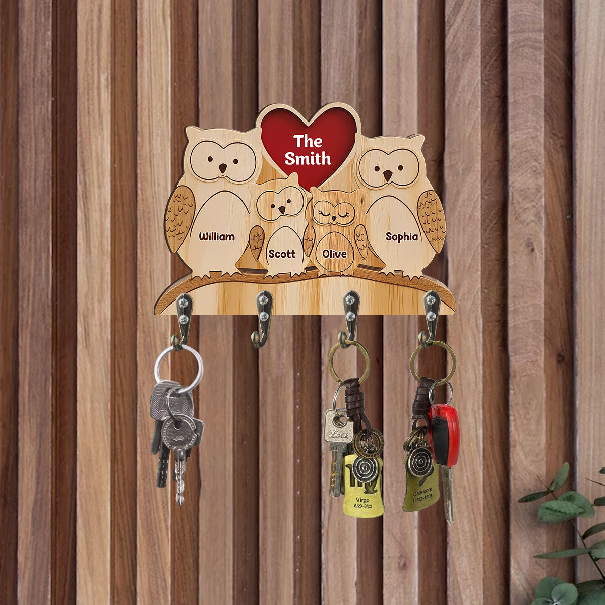 Happy Family - Personalized Family Custom Shaped Key Rack