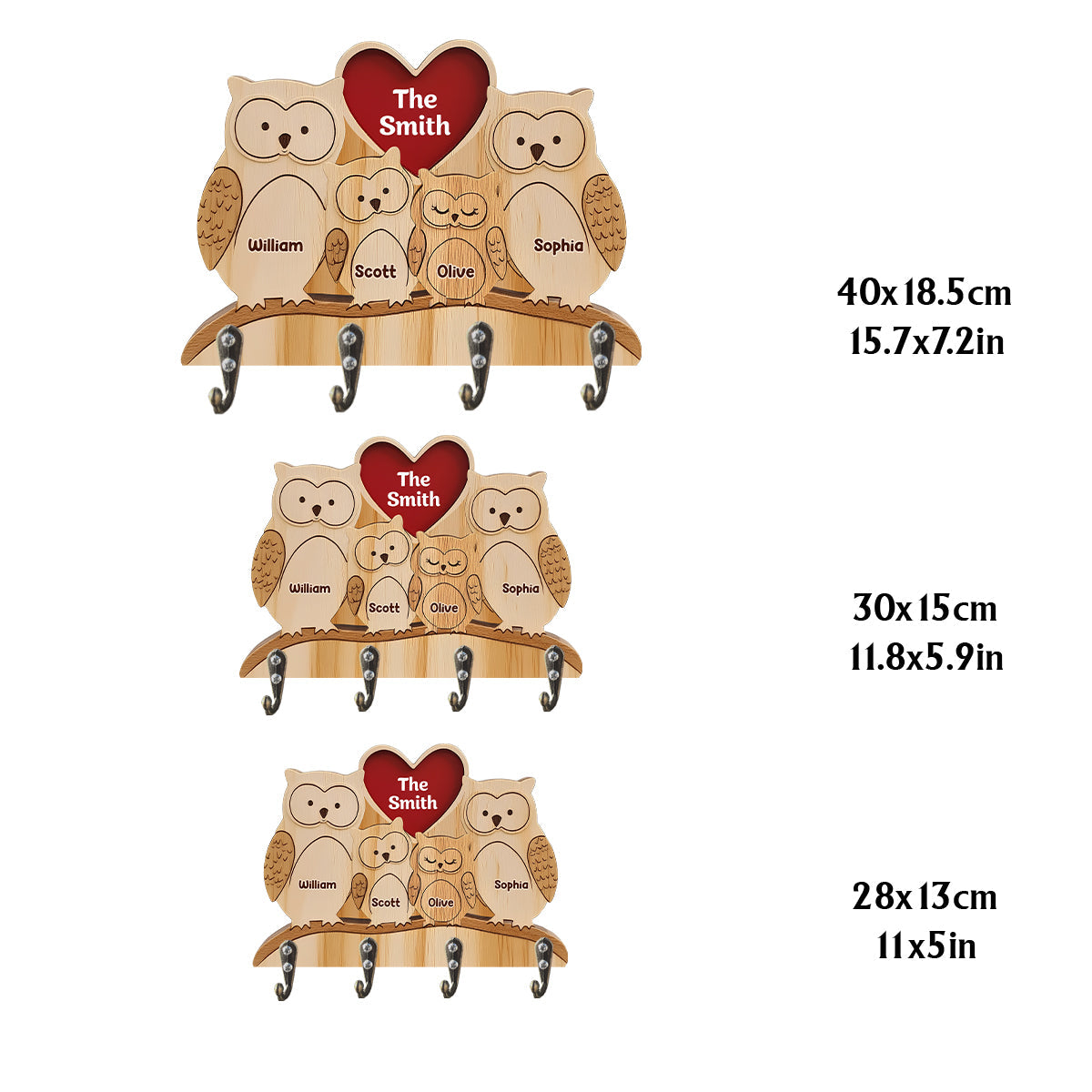 Happy Family - Personalized Family Custom Shaped Key Rack