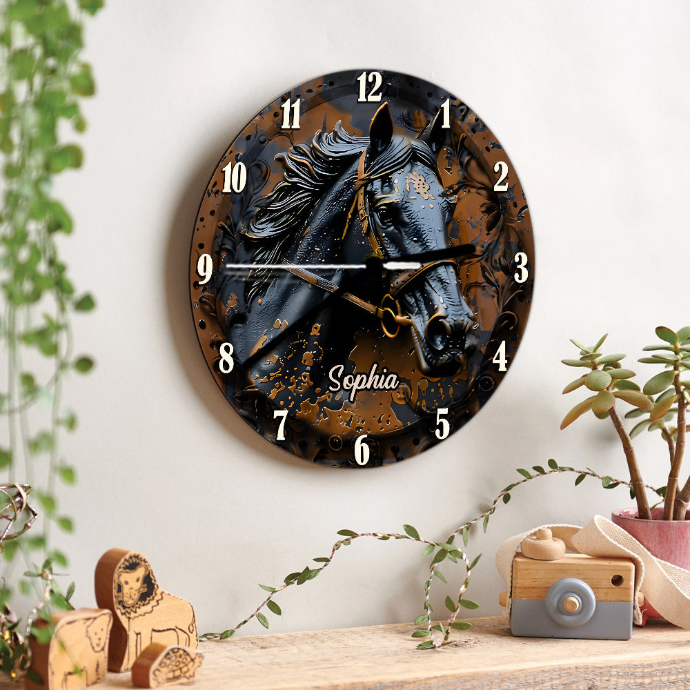 Stunning Horse - Personalized Horse Wall Clock
