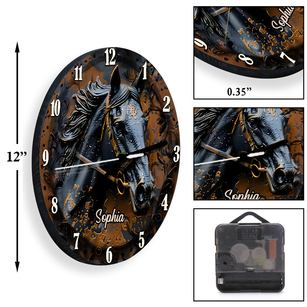Stunning Horse - Personalized Horse Wall Clock