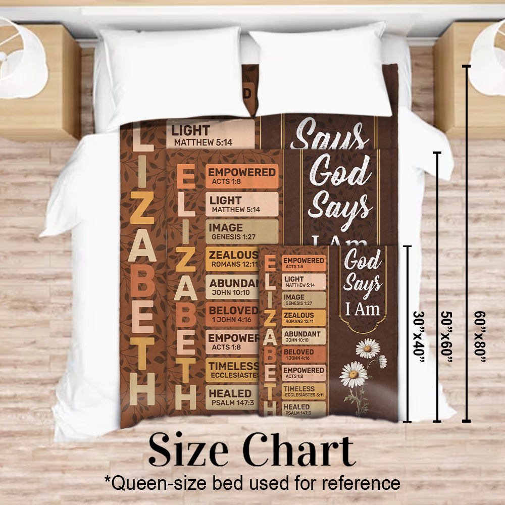 God Says I Am - Personalized Christian Blanket