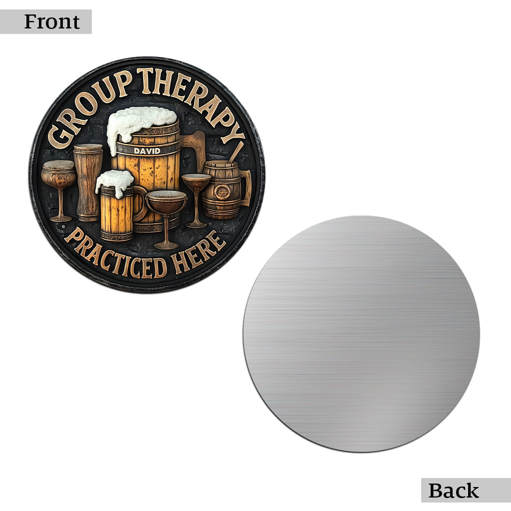 Group Therapy - Personalized Beer Cut Metal Sign