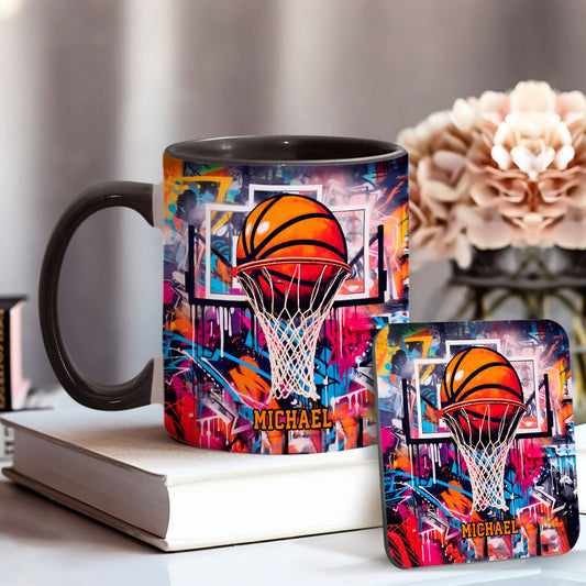 Cool Basketball Design - Personalized Basketball Accent Mug