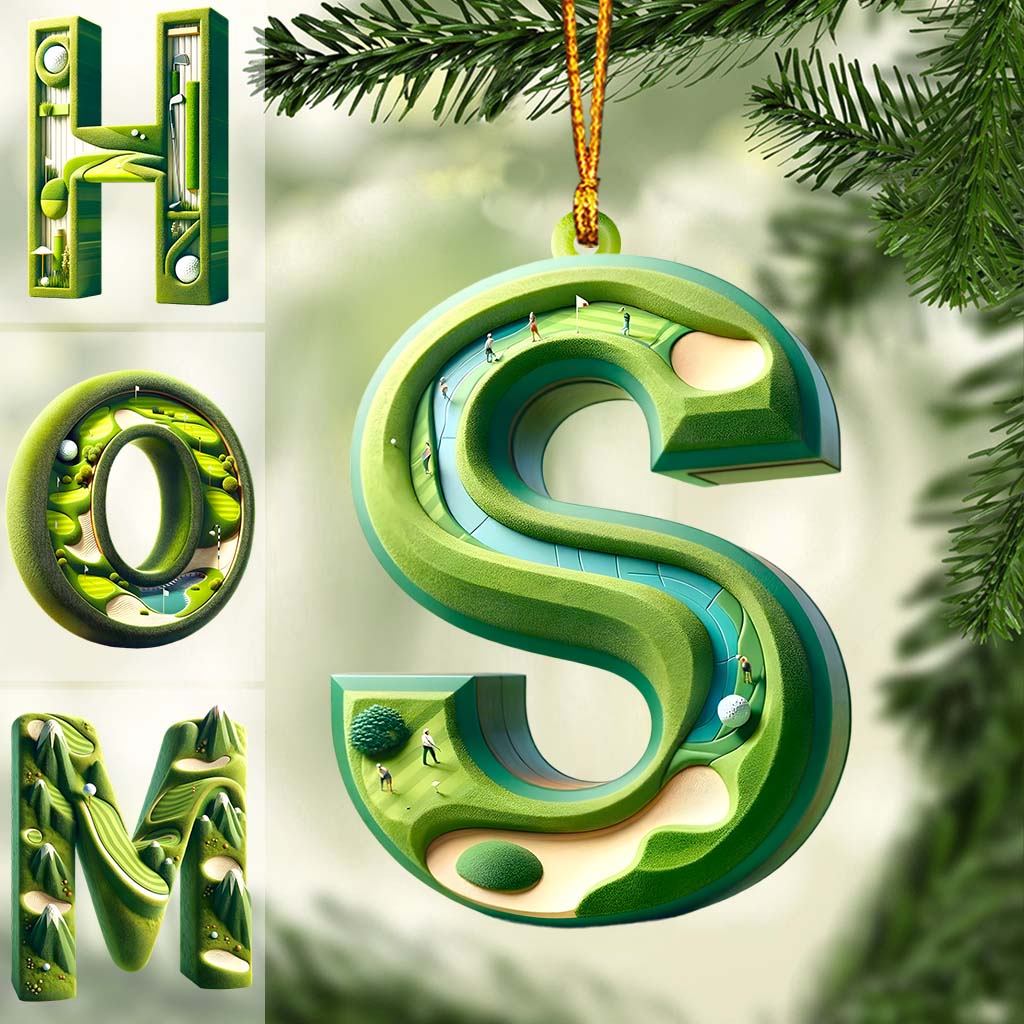Golf Letter - Personalized Golf Ornament