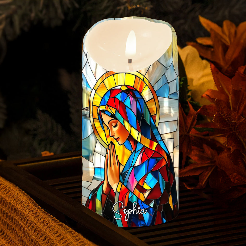 Holy Family - Personalized Christian Flameless Candle