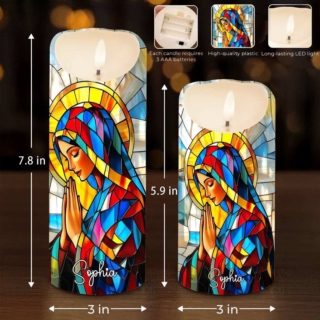 Holy Family - Personalized Christian Flameless Candle