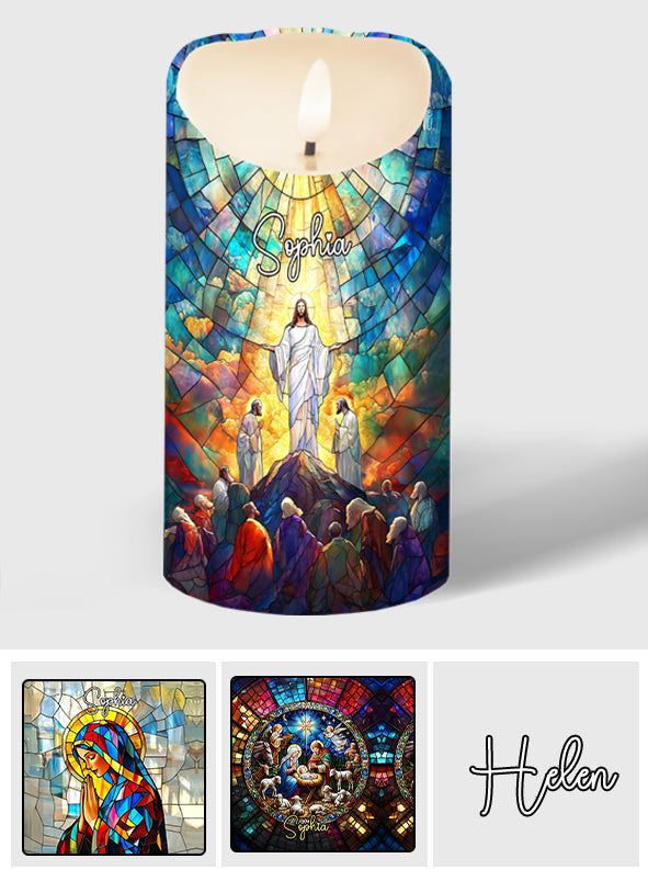 Holy Family - Personalized Christian Flameless Candle