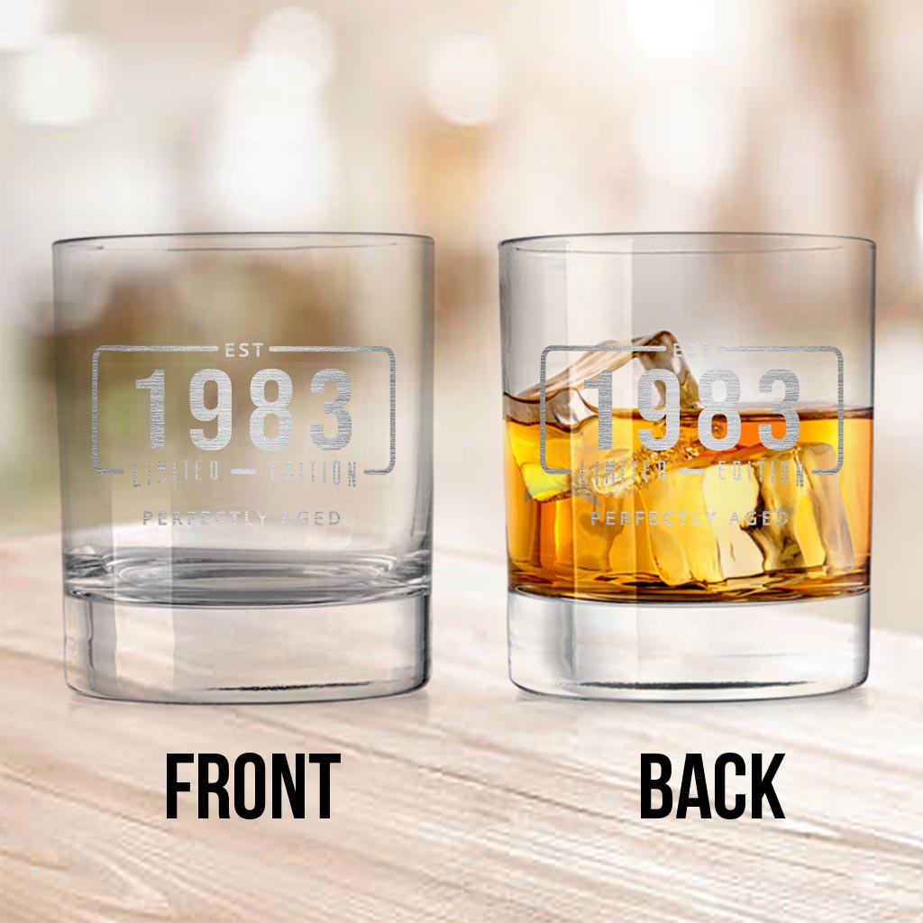 Perfectly Aged - Personalized Birthday Rock Glass