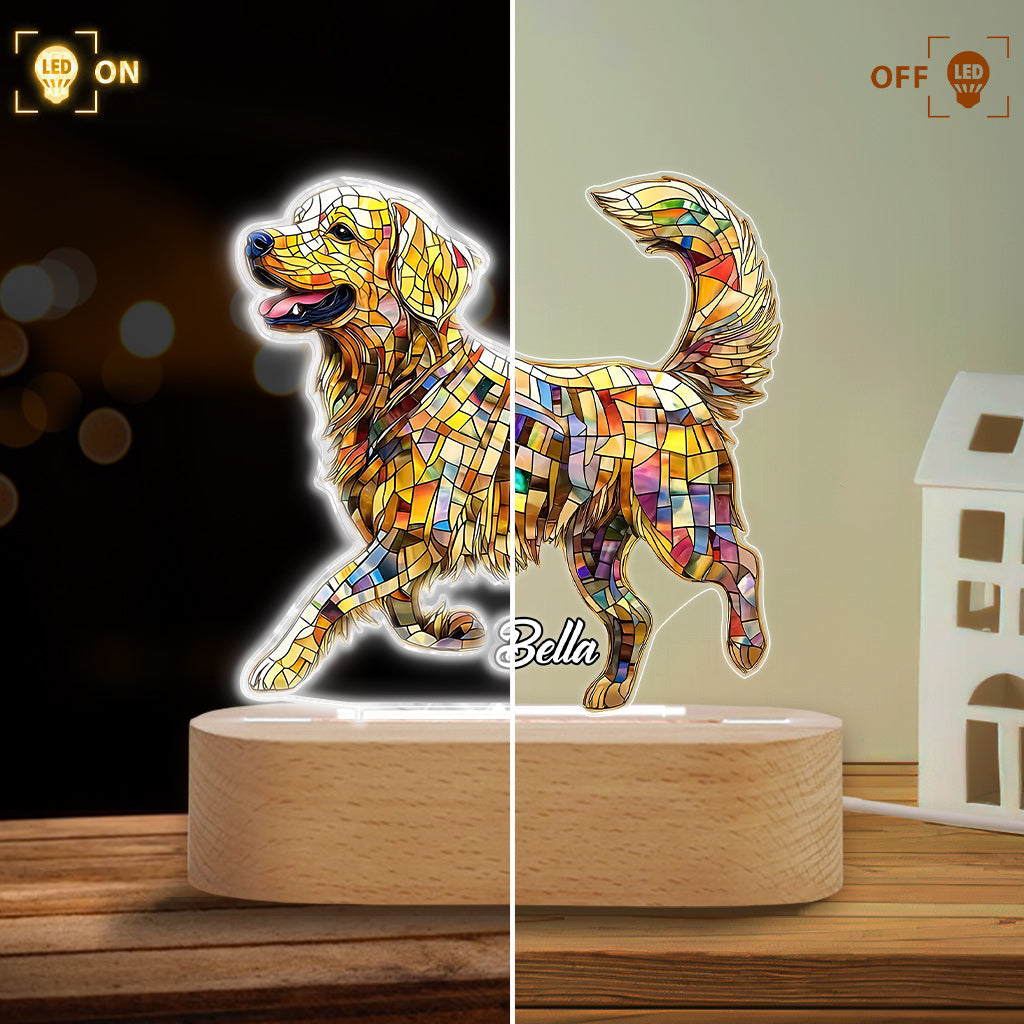 Always With You - Personalized Dog Shaped Plaque Light Base