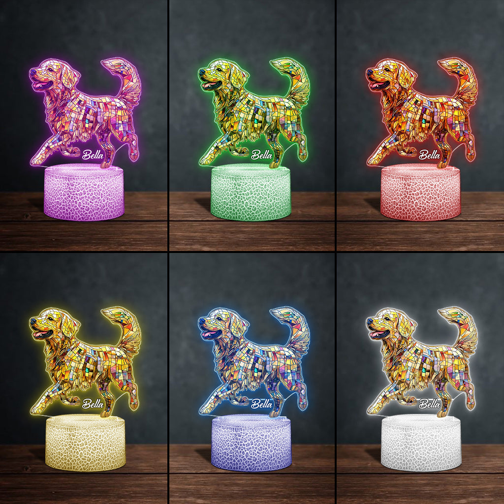 Always With You - Personalized Dog Shaped Plaque Light Base