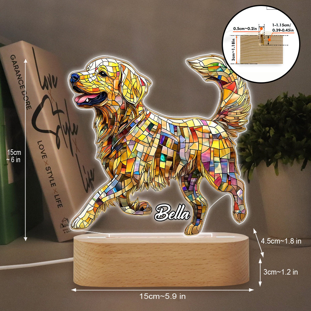 Always With You - Personalized Dog Shaped Plaque Light Base