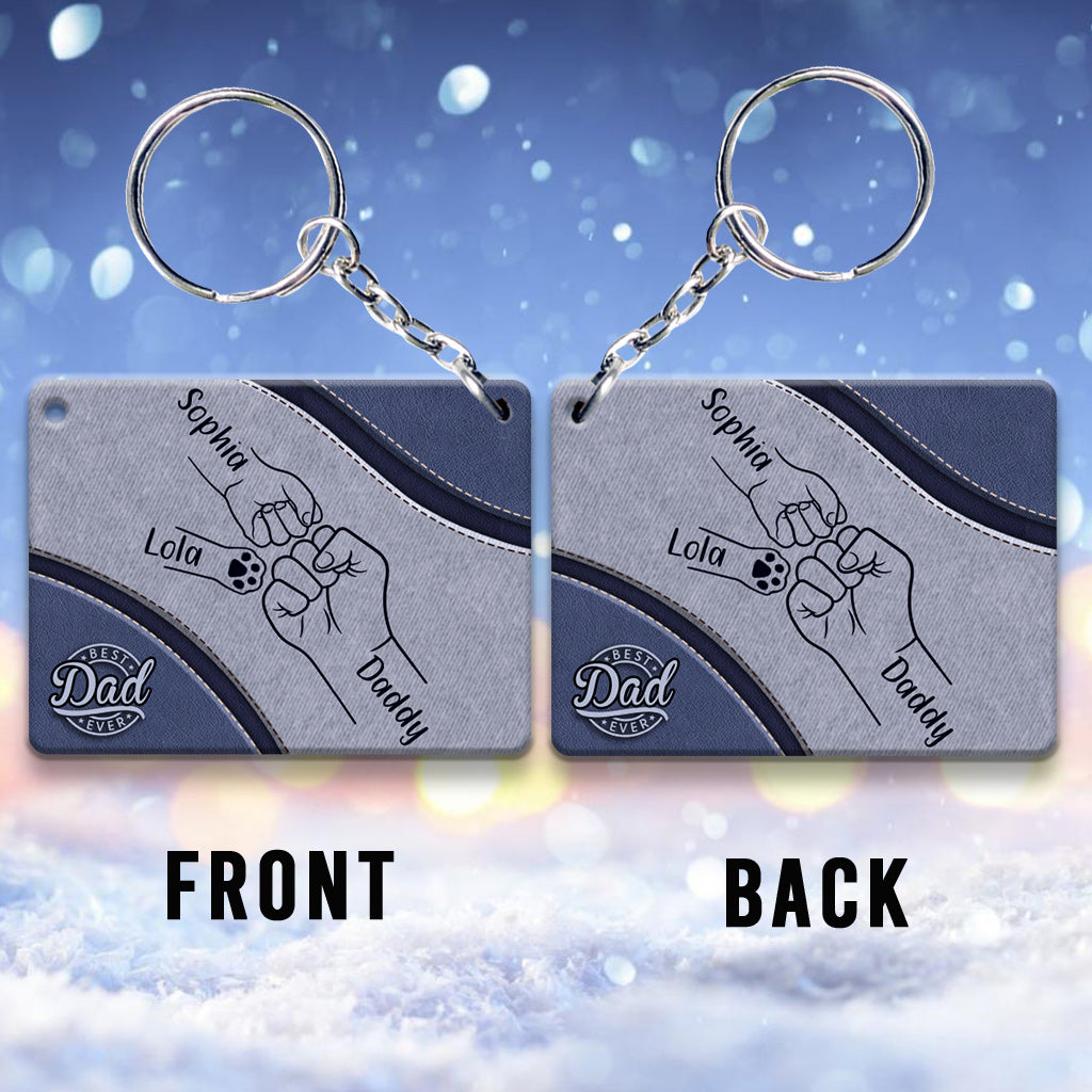 Best Dad Dog Dad Ever - Personalized Father Keychain