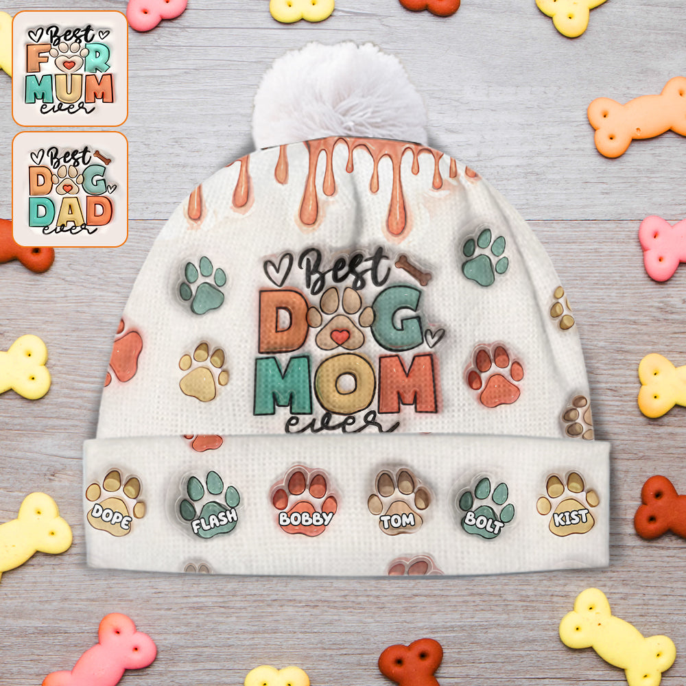 Best Dog Mom Ever - Personalized Dog Beanie Hat